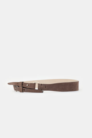 Brunello Cucinelli Leather Dual Buckle Belt