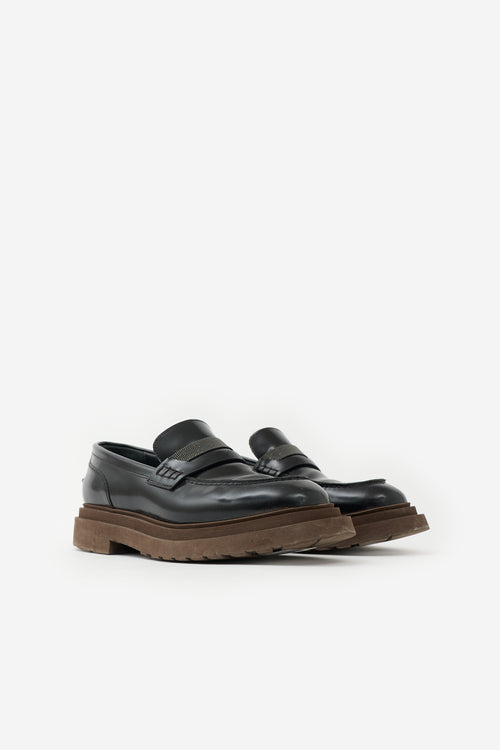Brunello Cucinelli Leather Monili Loafer