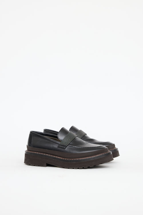 Brunello Cucinelli Leather Monili Loafer
