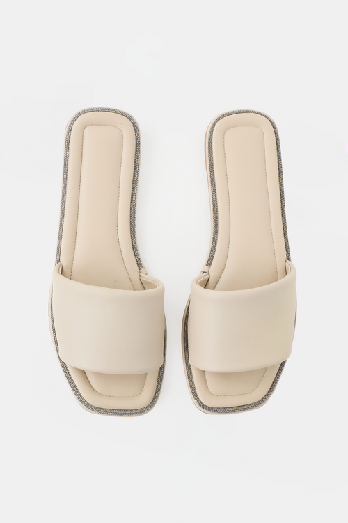 Brunello Cucinelli Leather Monili Trim Sandal