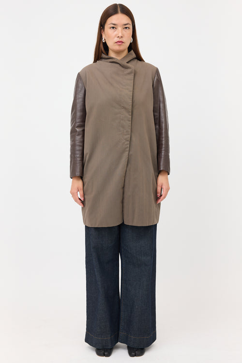 Brunello Cucinelli Leather Sleeve Jacket