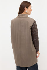 Brunello Cucinelli Leather Sleeve Jacket