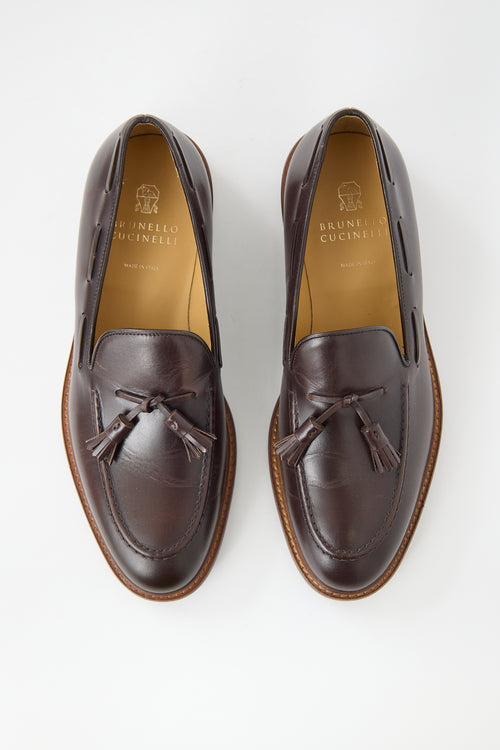 Brunello Cucinelli Leather Tassel Loafer