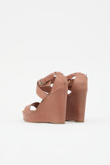 Brunello Cucinelli Leather Wedge Sandal