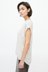 Brunello Cucinelli Light Grey Silk Backless & Tube 2pc Top