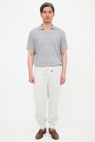 Brunello Cucinelli Linen Short Sleeve Polo