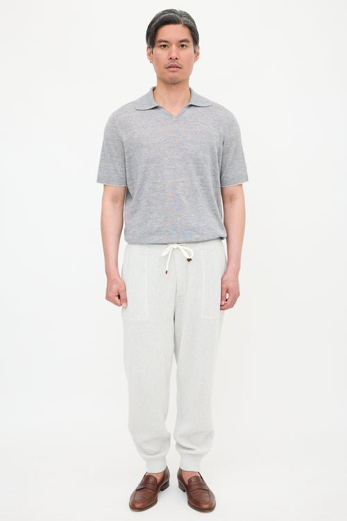 Brunello Cucinelli Linen Short Sleeve Polo