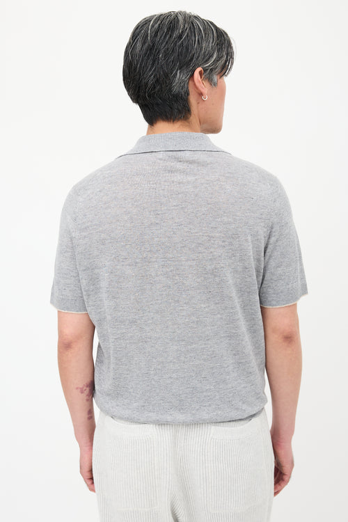 Brunello Cucinelli Linen Short Sleeve Polo