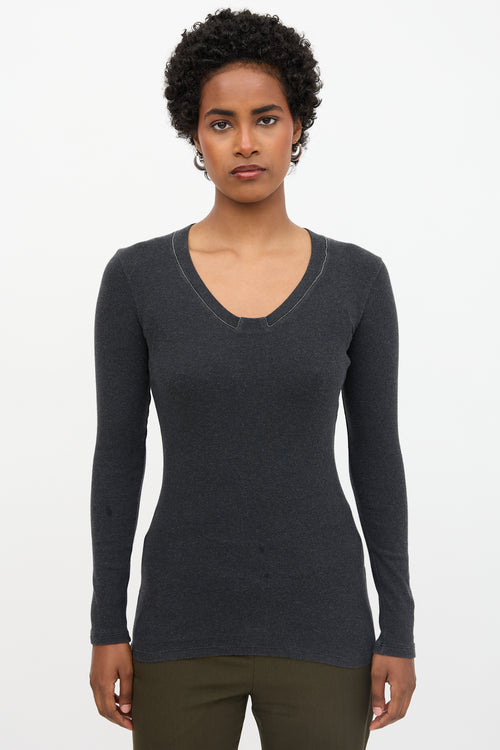 Brunello Cucinelli Long Sleeve Monili T-Shirt