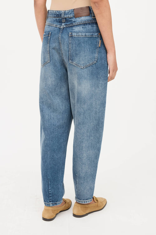 Brunello Cucinelli Medium Wash Barrel Jeans