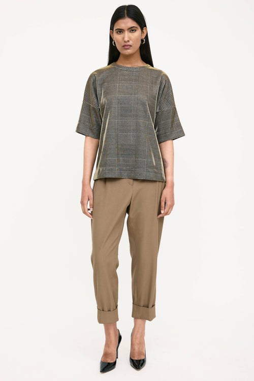 Akris Metallic Check Top