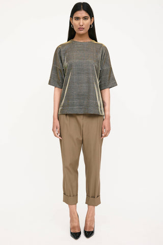 Akris Metallic Check Top