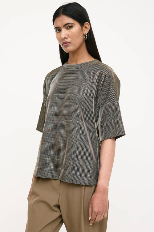 Akris Metallic Check Top