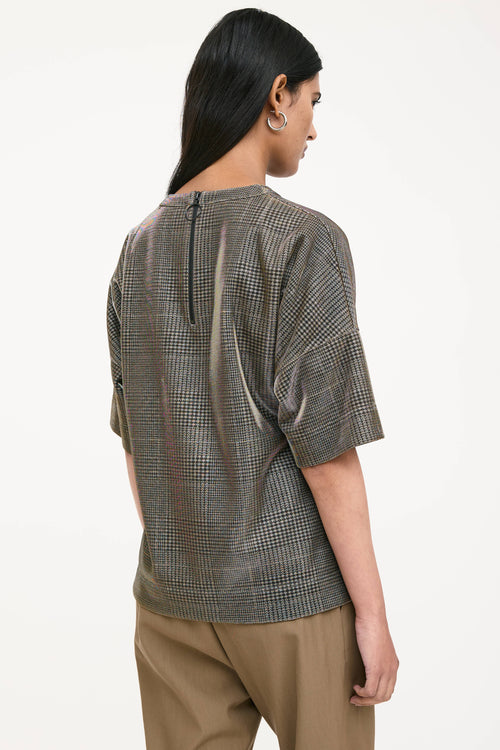 Akris Metallic Check Top