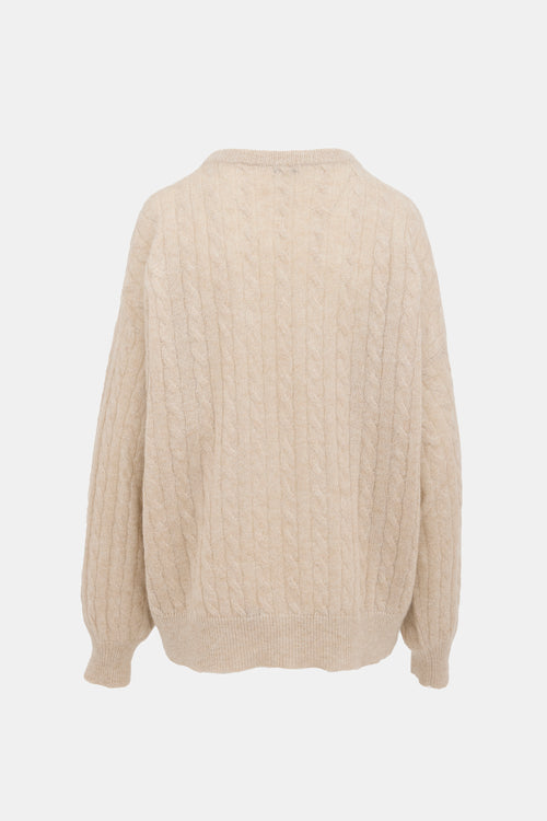 Brunello Cucinelli Mohair Cable Knit Sweater