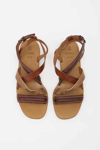 Brunello Cucinelli Leather Monili Sandal