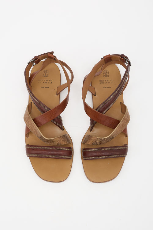 Brunello Cucinelli Leather Monili Sandal