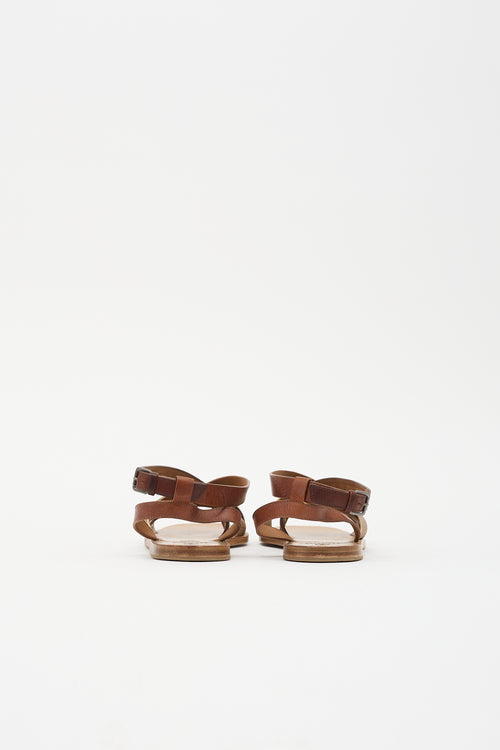 Brunello Cucinelli Leather Monili Sandal
