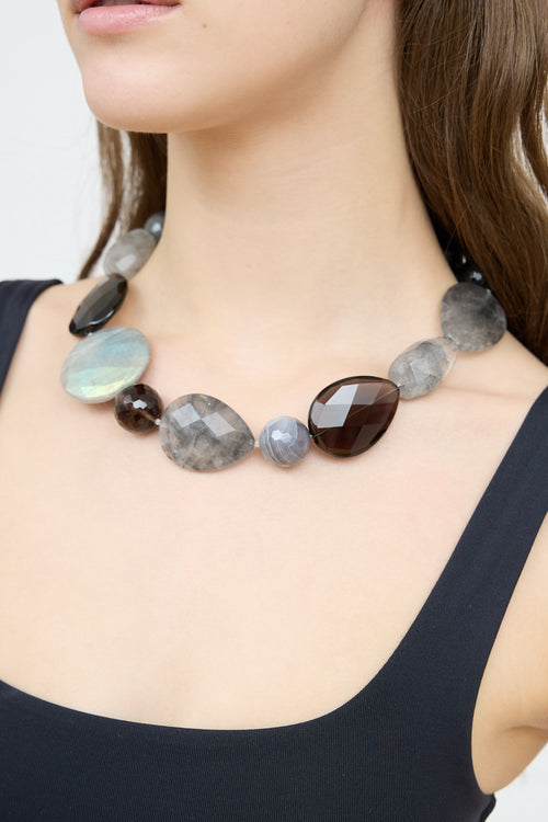Brunello Cucinelli Gemstone Tie Necklace