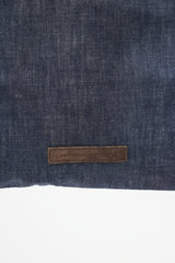 Brunello Cucinelli Navy & Brown Denim Tote
