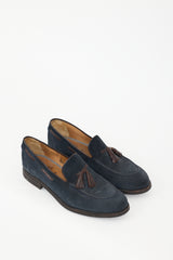 Brunello Cucinelli Navy & Brown Suede Tassel Loafer