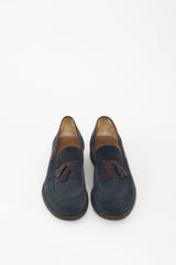 Brunello Cucinelli Navy & Brown Suede Tassel Loafer