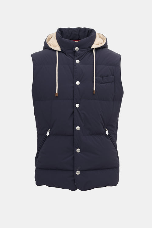 Brunello Cucinelli Down Hooded Puffer Vest