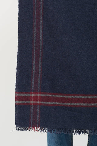 Brunello Cucinelli Cashmere Plaid Knit Scarf