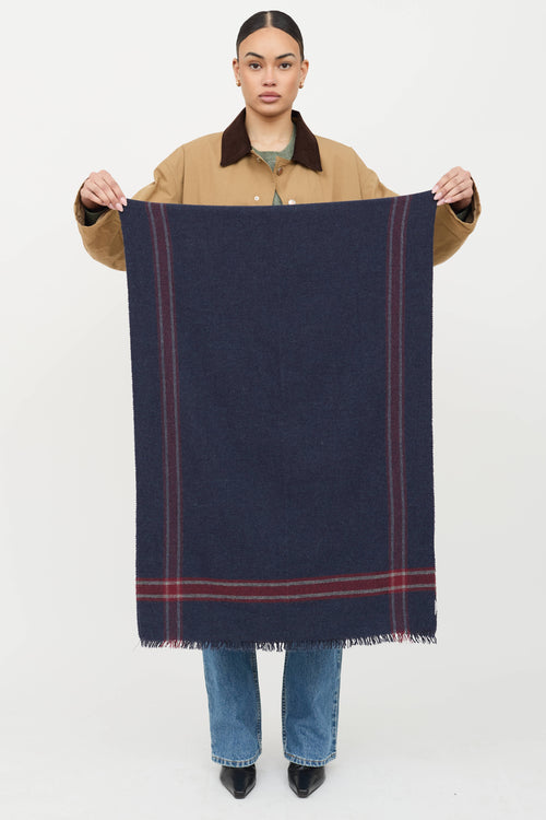 Brunello Cucinelli Cashmere Plaid Knit Scarf