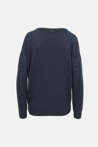 Brunello Cucinelli Cashmere Sequin V-Neck Sweater