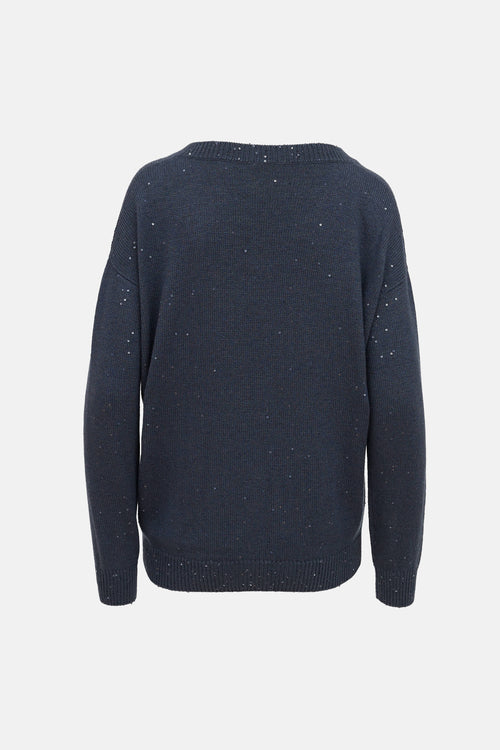 Brunello Cucinelli Cashmere Sequin V-Neck Sweater