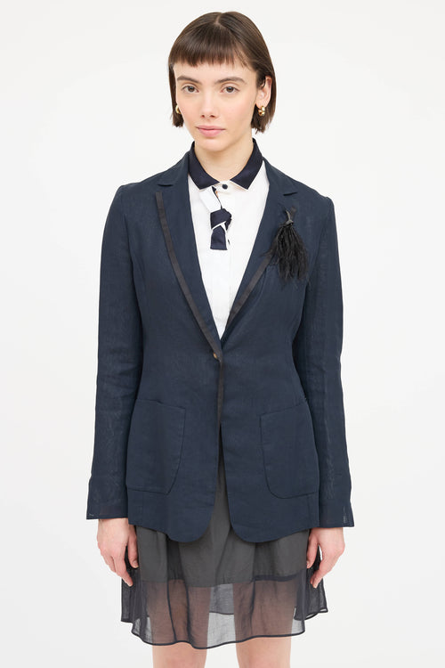 Brunello Cucinelli Cotton Monili Embellished Blazer