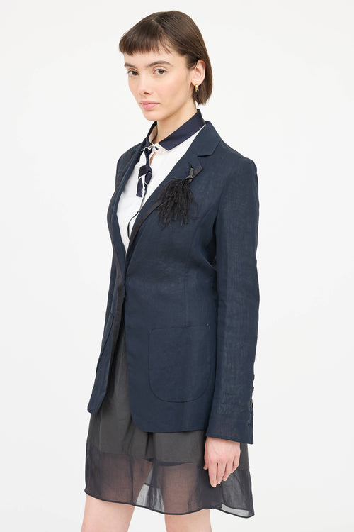 Brunello Cucinelli Cotton Monili Embellished Blazer