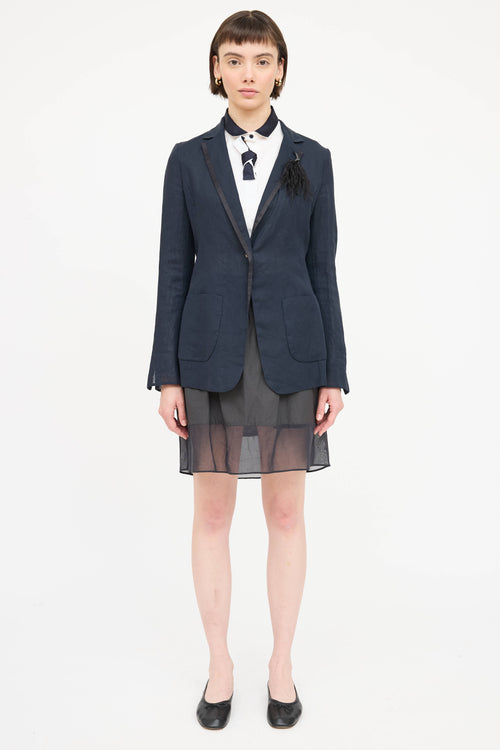 Brunello Cucinelli Cotton Monili Embellished Blazer