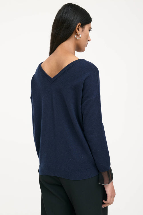 Brunello Cucinelli Cashmere Knit V-Neck Sweater