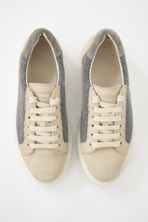 Brunello Cucinelli Suede Monili Low Sneaker