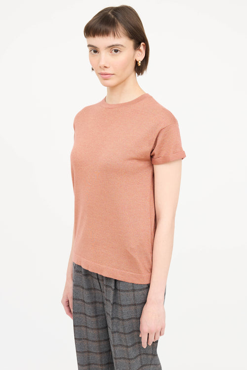 Brunello Cucinelli Sparkly Short Sleeve T-Shirt