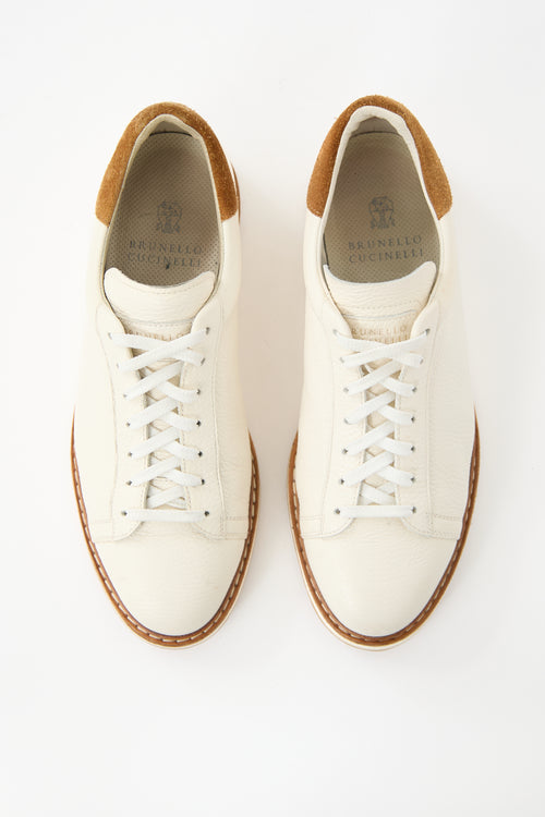 Brunello Cucinelli Pebbled Leather Sneaker