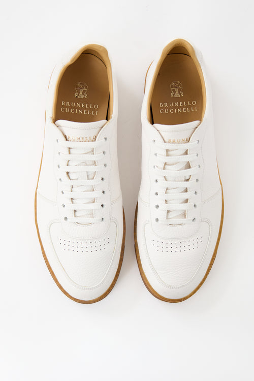 Brunello Cucinelli Pebbled Leather Sneaker