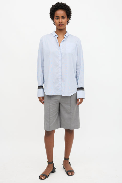 Brunello Cucinelli Pinstripe Monili Shirt