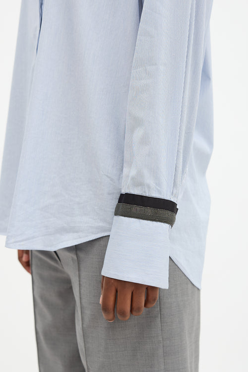 Brunello Cucinelli Pinstripe Monili Shirt