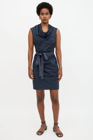 Brunello Cucinelli Poplin Draped Dress