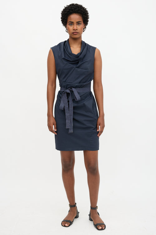 Brunello Cucinelli Poplin Draped Dress