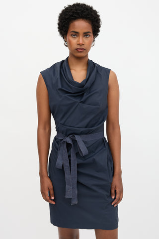 Brunello Cucinelli Poplin Draped Dress