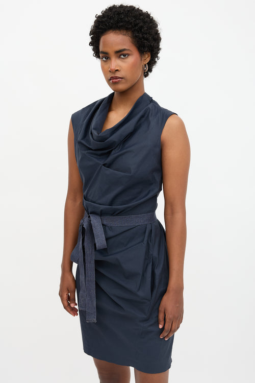 Brunello Cucinelli Poplin Draped Dress