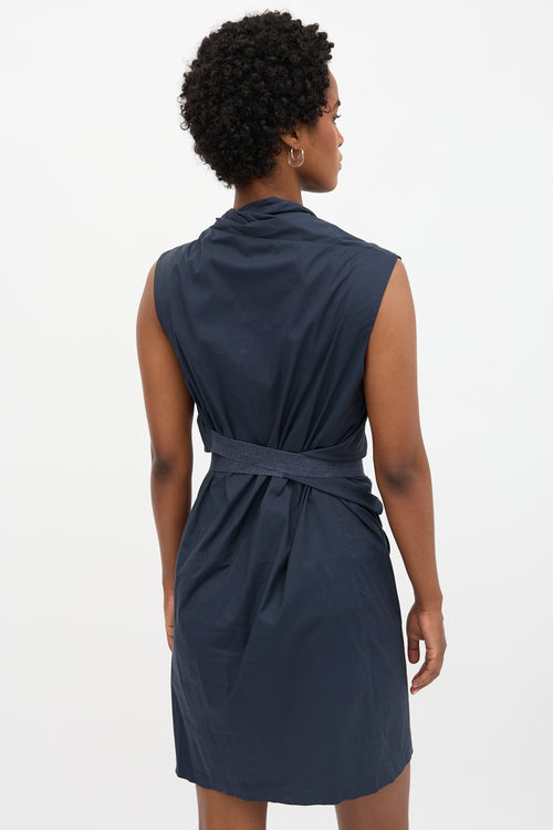 Brunello Cucinelli Poplin Draped Dress