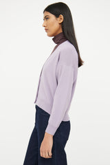 Brunello Cucinelli Purple Cashmere Long Sleeve Cardigan