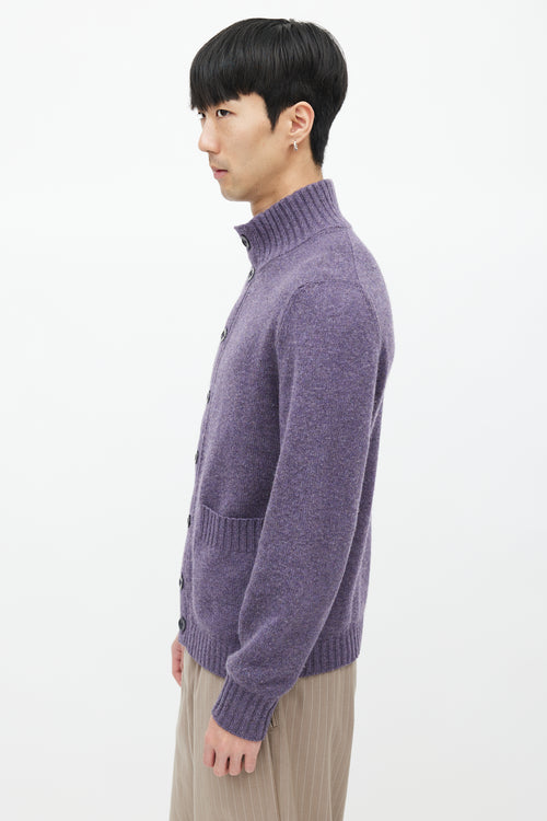Brunello Cucinelli Purple Knit Cashmere Sweater