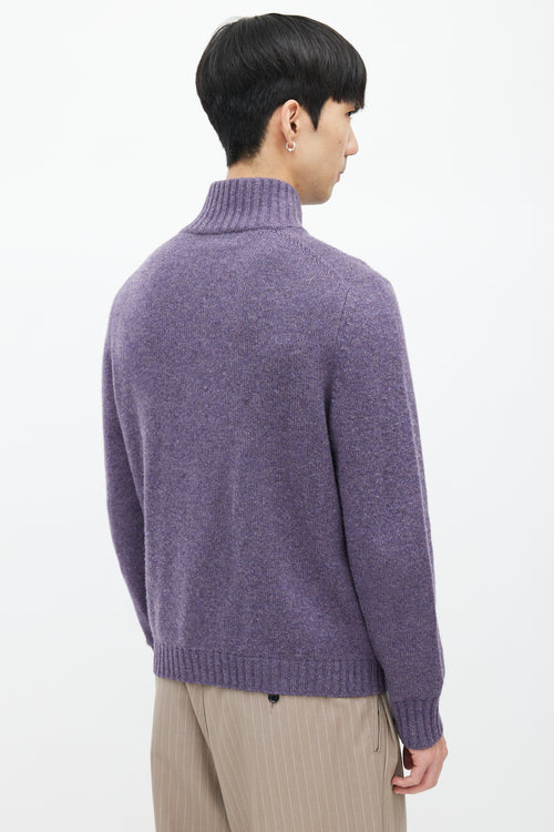 Brunello Cucinelli Purple Knit Cashmere Sweater