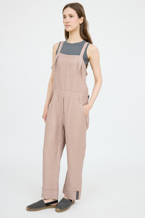 Brunello Cucinelli Linen Monili Overalls
